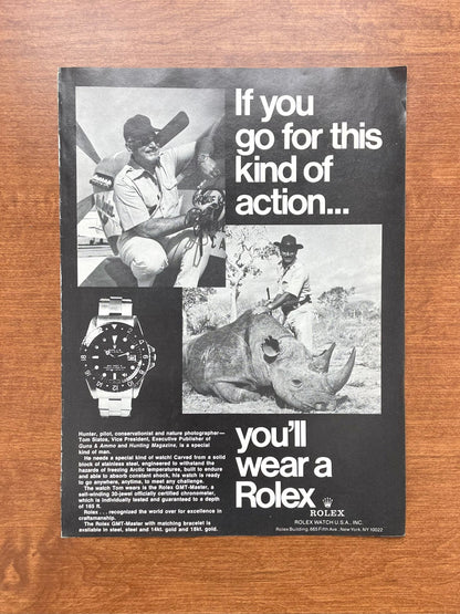 1981 Rolex GMT Master Ref. 1675 "If you go for this kind of action..." Advertisement
