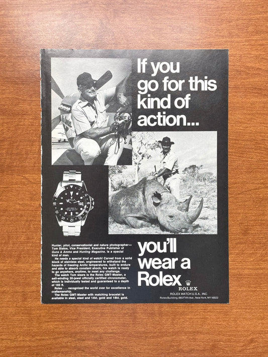 1981 Rolex GMT Master Ref. 1675 "If you go for this kind of action..." Advertisement