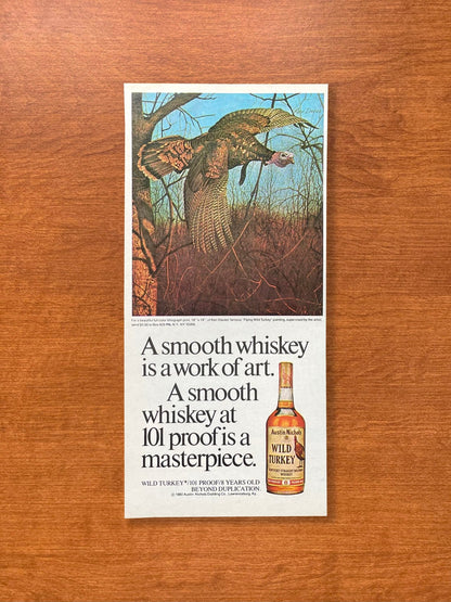 1981 Wild Turkey Bourbon Whiskey "art... masterpiece" Advertisement