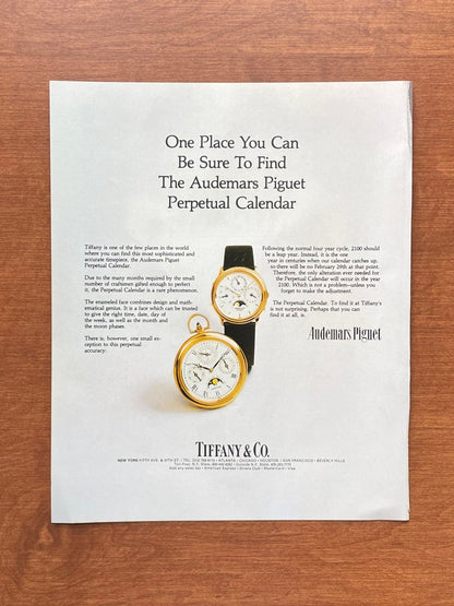 1982 Audemars Piguet Quantieme Perpetual Calendar Ref. 5548 at Tiffany & Co. Advertisement