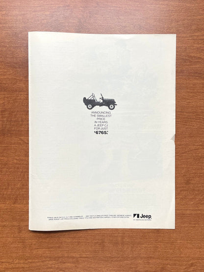 1982 Jeep CJ "Smallest Price" Advertisement