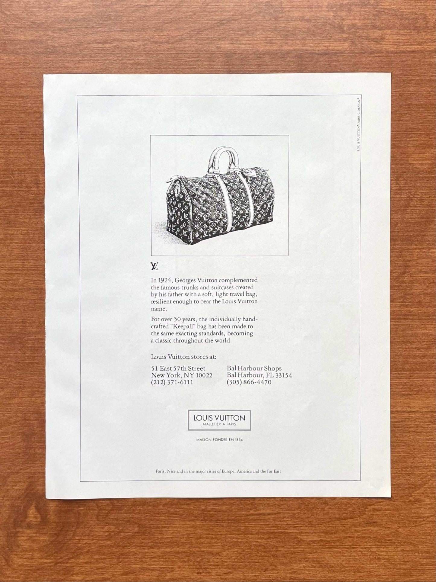 1982 Louis Vuitton "Keepall" duffle bag Advertisement