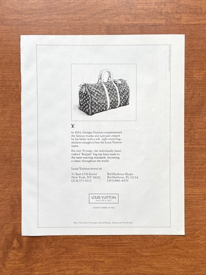 1982 Louis Vuitton "Keepall" duffle bag Advertisement