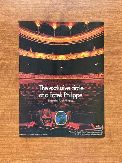1982 Patek Philippe Ellipse "exclusive circle" Advertisement