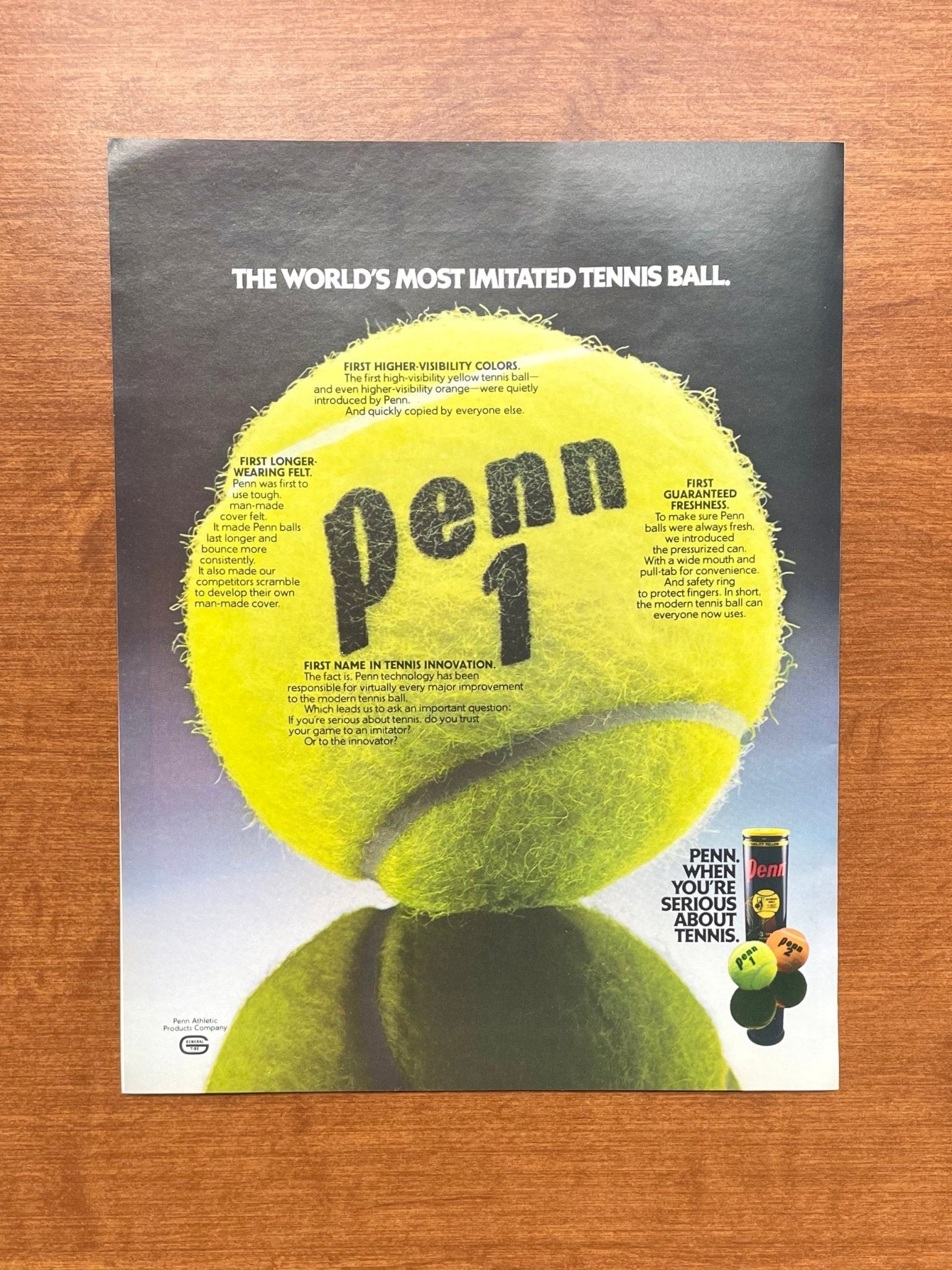 1982 Penn Tennis Ball Advertisement