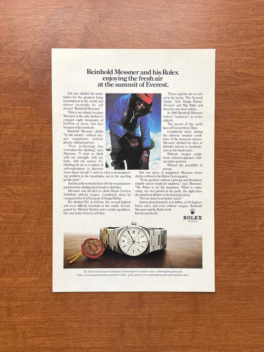 1982 Rolex Oysterquartz Datejust Ref. 17000 feat. Reinhold Messner Advertisement