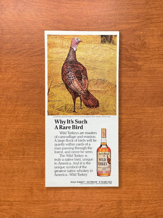 1982 Wild Turkey Bourbon Whiskey "Such a Rare Bird" Advertisement