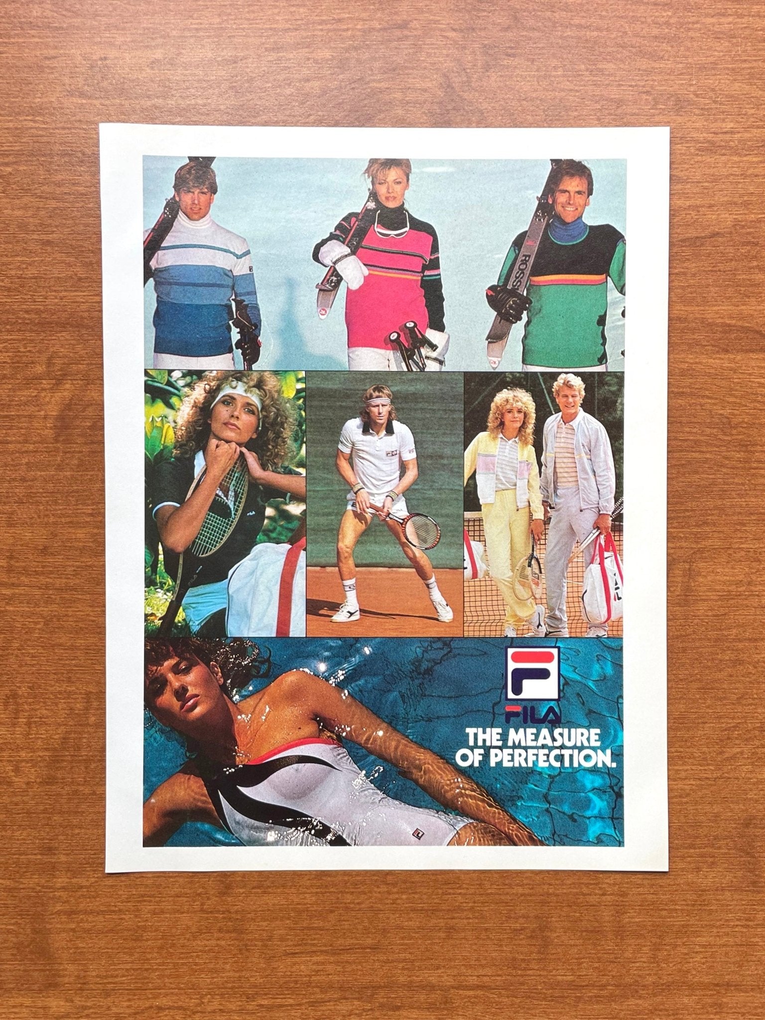 1983 FILA Skiing, Tennis, Swimming Apparel Advertisement