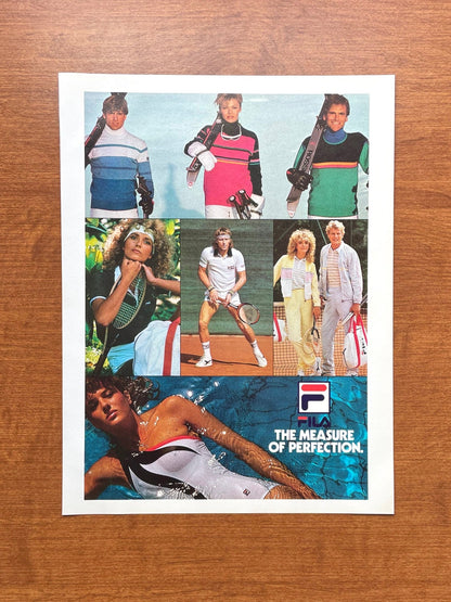 1983 FILA Skiing, Tennis, Swimming Apparel Advertisement