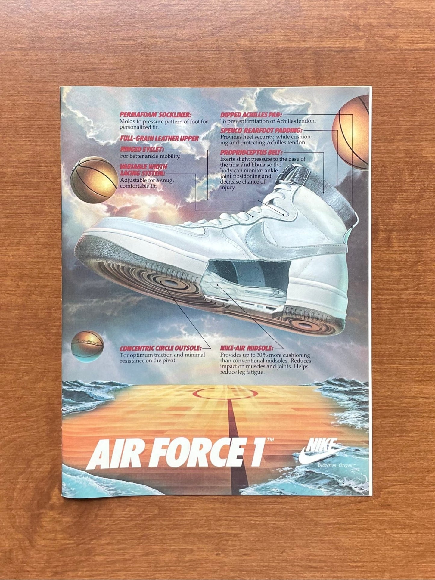1983 Nike Air Force 1 Basketball Sneaker Advertisement