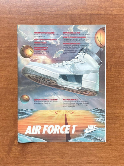 1983 Nike Air Force 1 Basketball Sneaker Advertisement