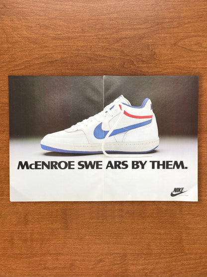 1983 Nike Tennis Sneaker "McEnroe swears by them" Advertisement