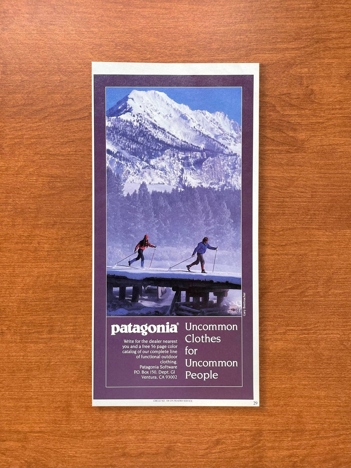 1983 Patagonia "Uncommon Clothes for Uncommon People" XC Skiing Advertisement
