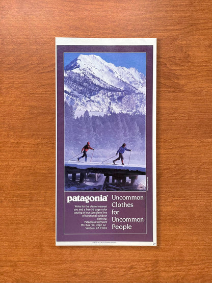 1983 Patagonia "Uncommon Clothes for Uncommon People" XC Skiing Advertisement