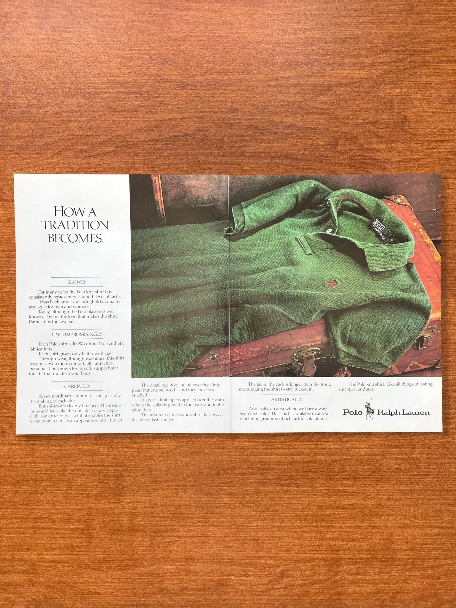 1983 Ralph Lauren Polo Shirt "How a Tradition Becomes" Advertisement