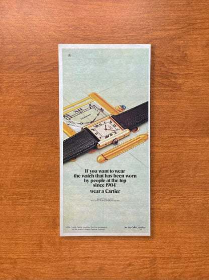 1984 Cartier Tank Must Vermiel "worn by people at the top" Advertisement