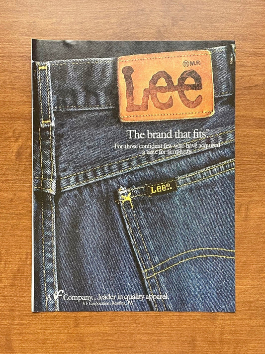 1984 Lee Jeans "the brand that fits" Advertisement