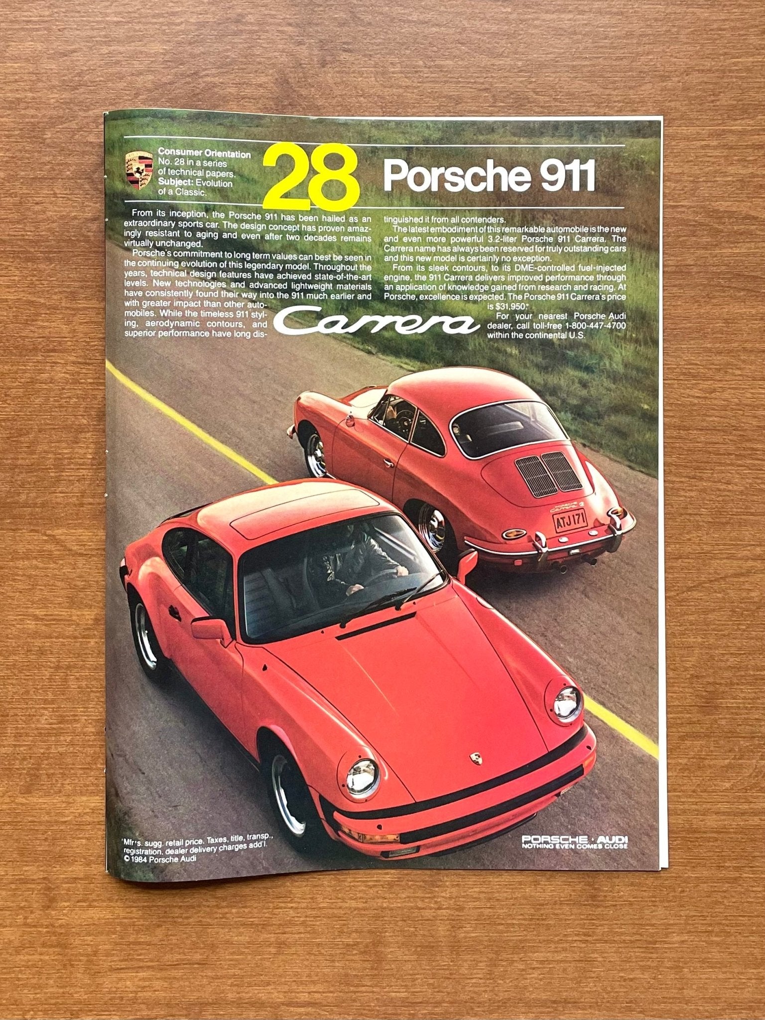 1984 Porsche 911 and vintage 356 Carrera Advertisement