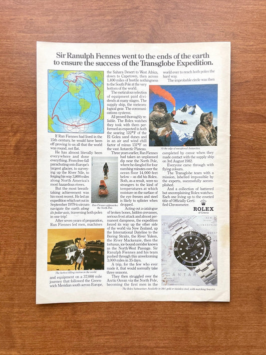 1984 Rolex Submariner Ref. 16800 "Transglobe Expedition." Advertisement