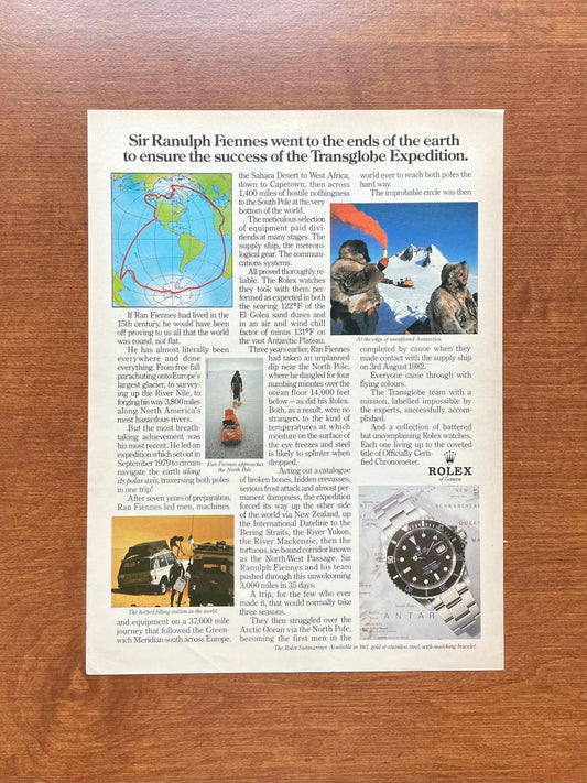 1984 Rolex Submariner Ref. 16800 "Transglobe Expedition." Advertisement
