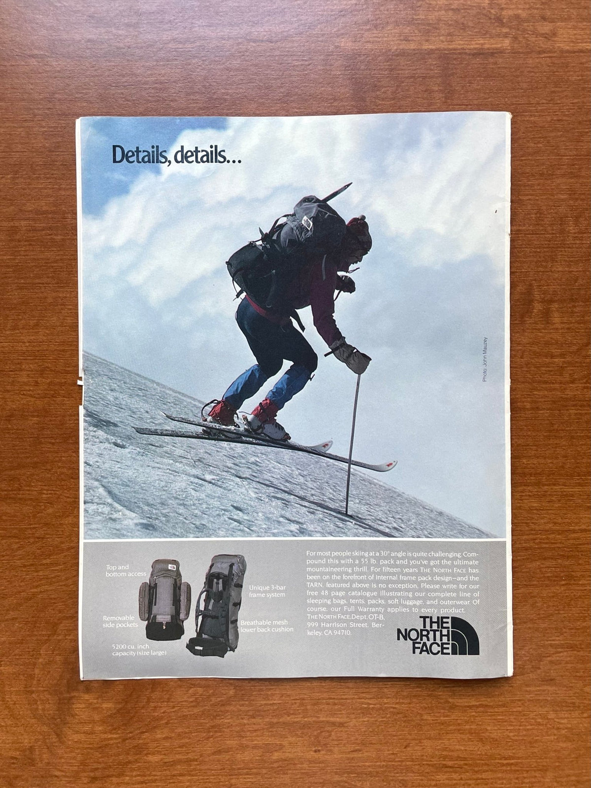 1984 The North Face "Details, details..." Advertisement