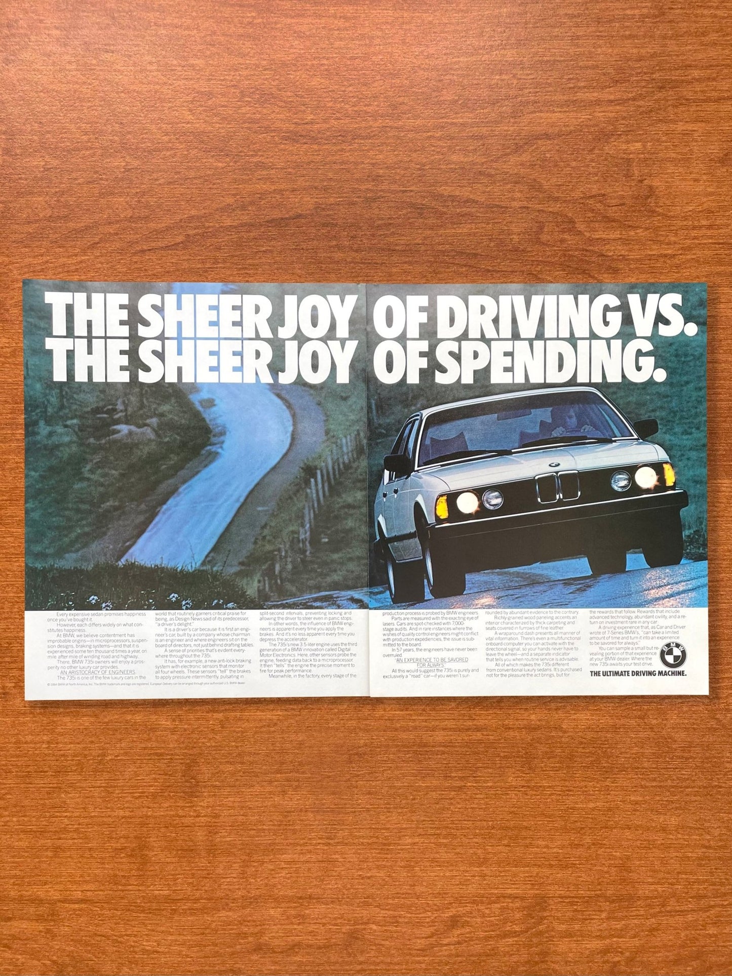 1985 BMW 735i "Sheer Joy" Advertisement