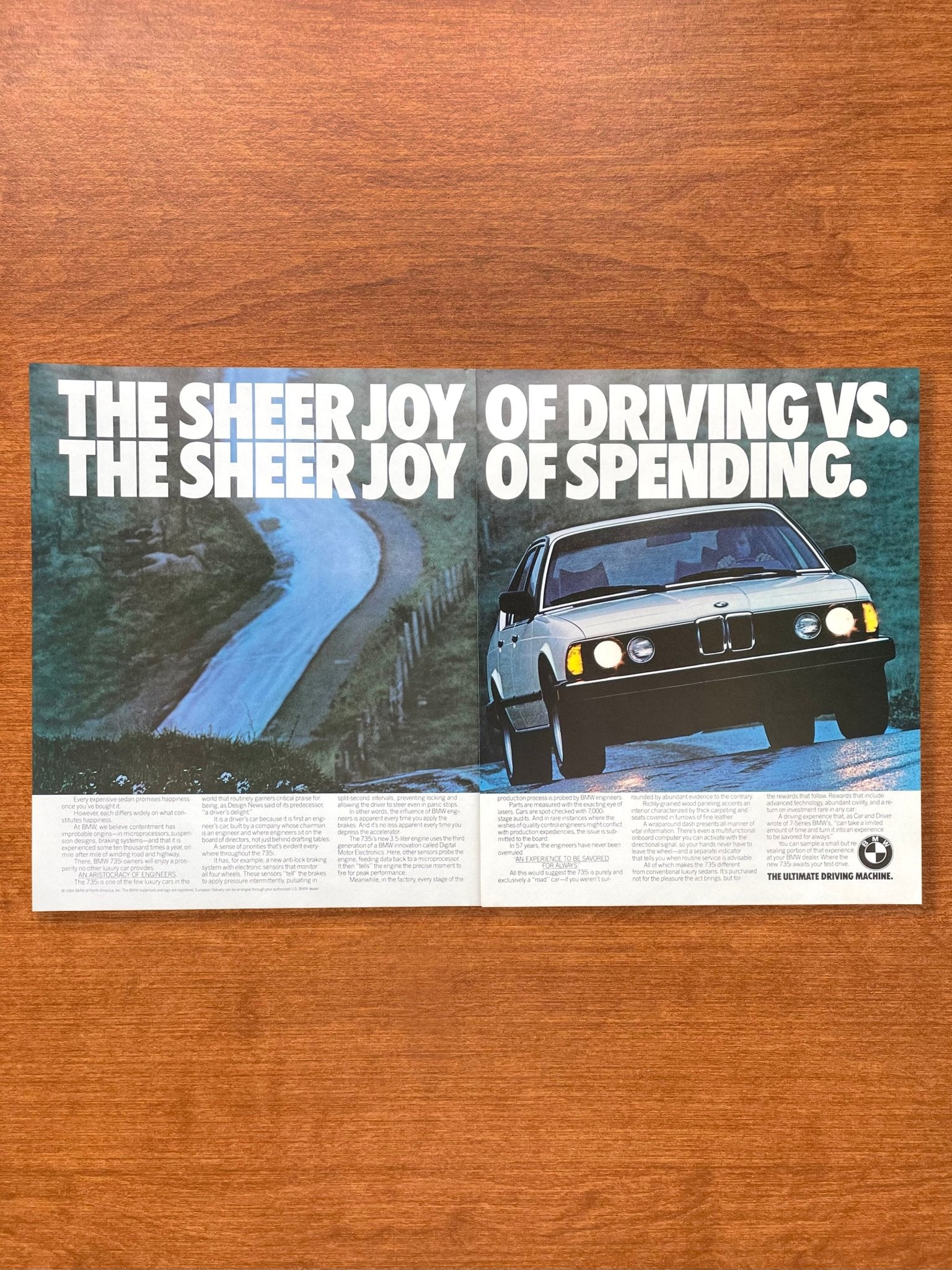 1985 BMW 735i "Sheer Joy" Advertisement