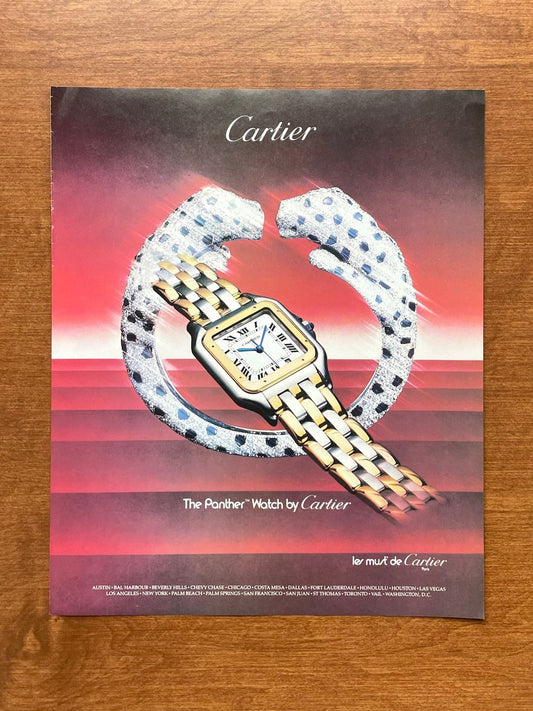1985 Cartier Panther Watch Advertisement