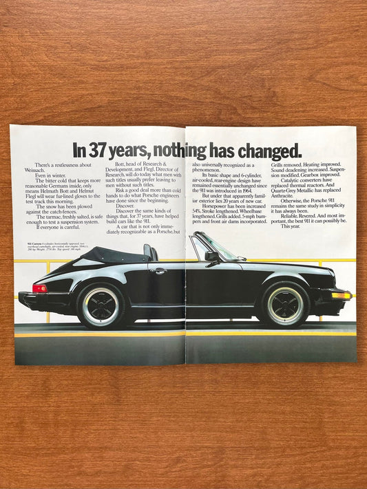 1985 Porsche 911 Carrera "nothing has changed" Advertisement