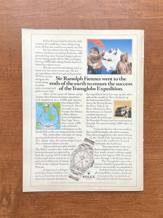 1985 Rolex Explorer II Ref. 16550 "Transglobe Expedition." Advertisement
