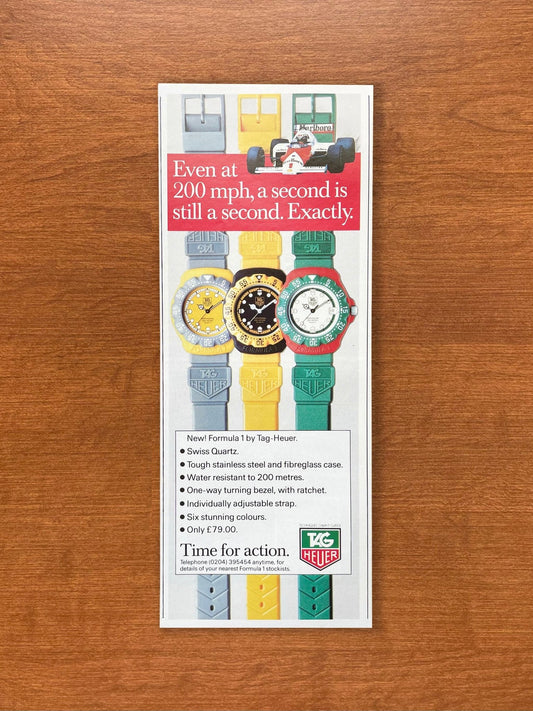 1986 Tag Heuer Formula 1 Watches Advertisement