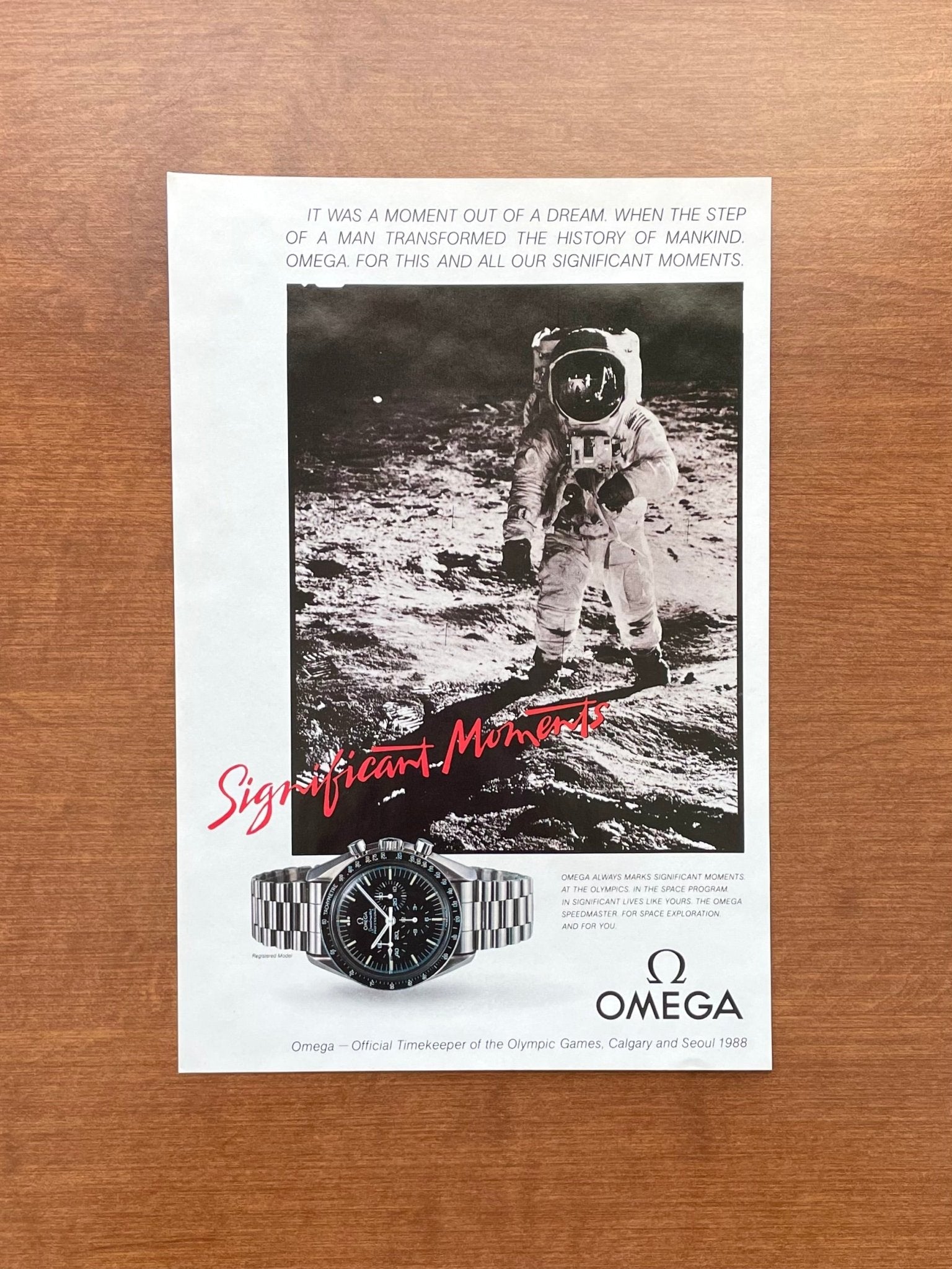 1987 Omega Speedmaster "Significant Moments" Advertisement