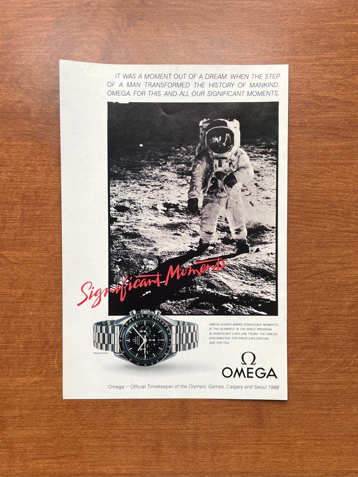 1987 Omega Speedmaster "Significant Moments" Advertisement
