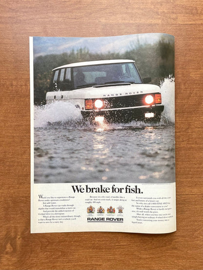 1987 Range Rover "We brake for fish." Advertisement