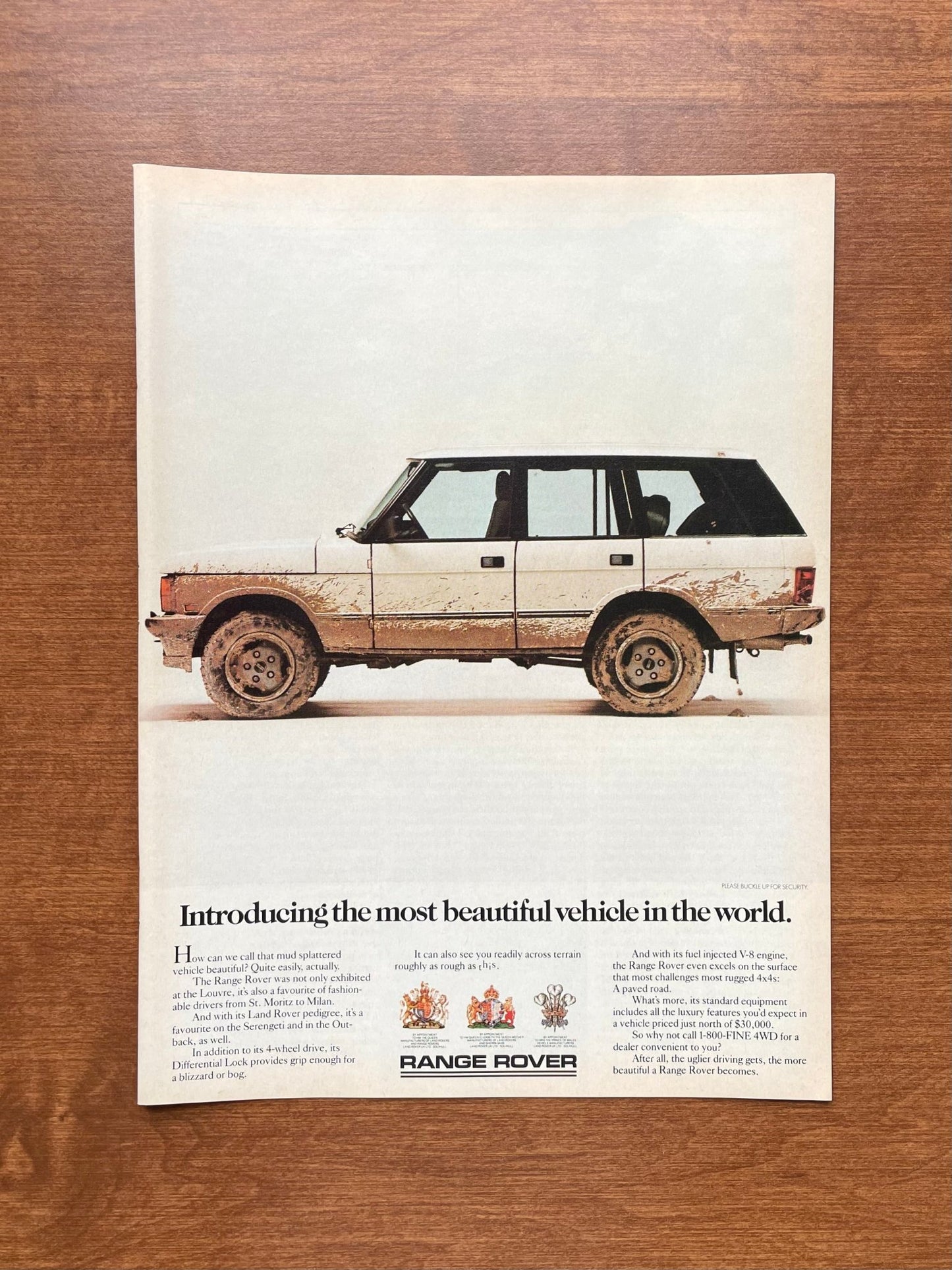 1987 Ranger Rover "most beautiful vehicle..." Advertisement