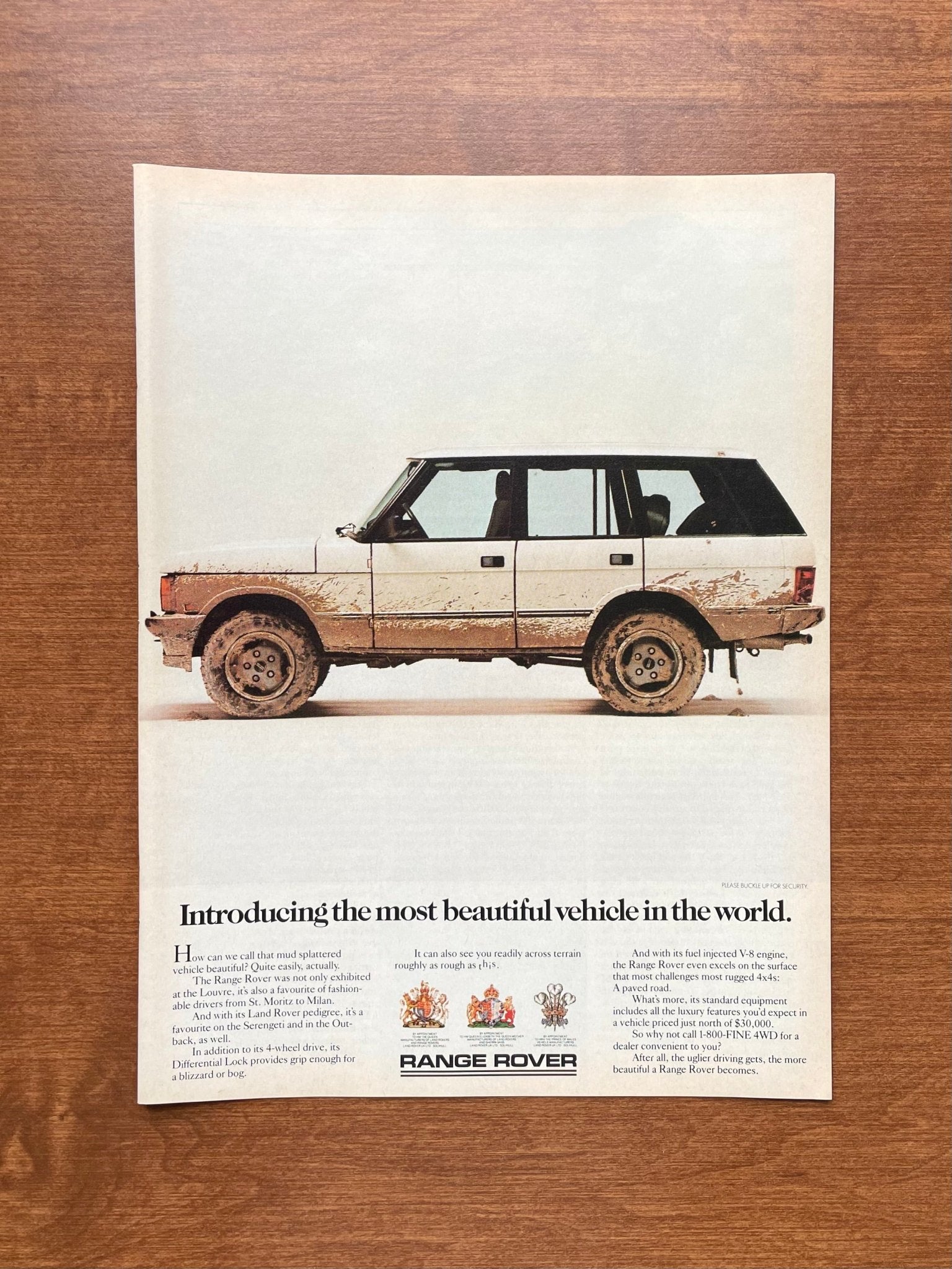 1987 Ranger Rover "most beautiful vehicle..." Advertisement