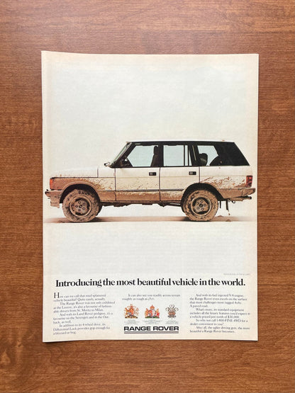 1987 Ranger Rover "most beautiful vehicle..." Advertisement