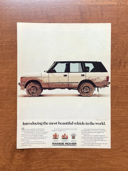 1987 Ranger Rover "most beautiful vehicle..." Advertisement