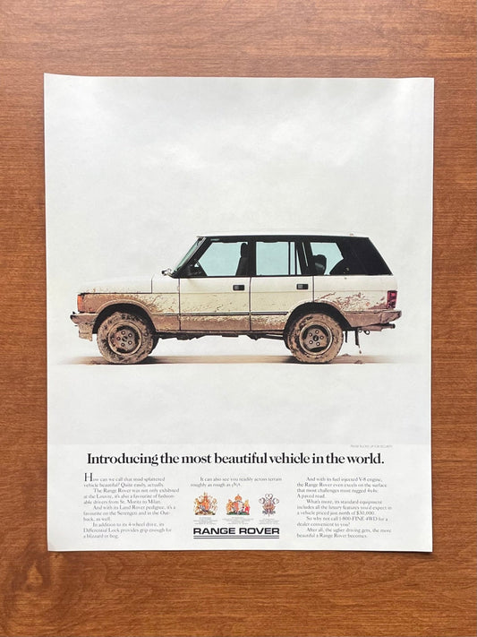 1987 Ranger Rover "most beautiful vehicle..." Advertisement