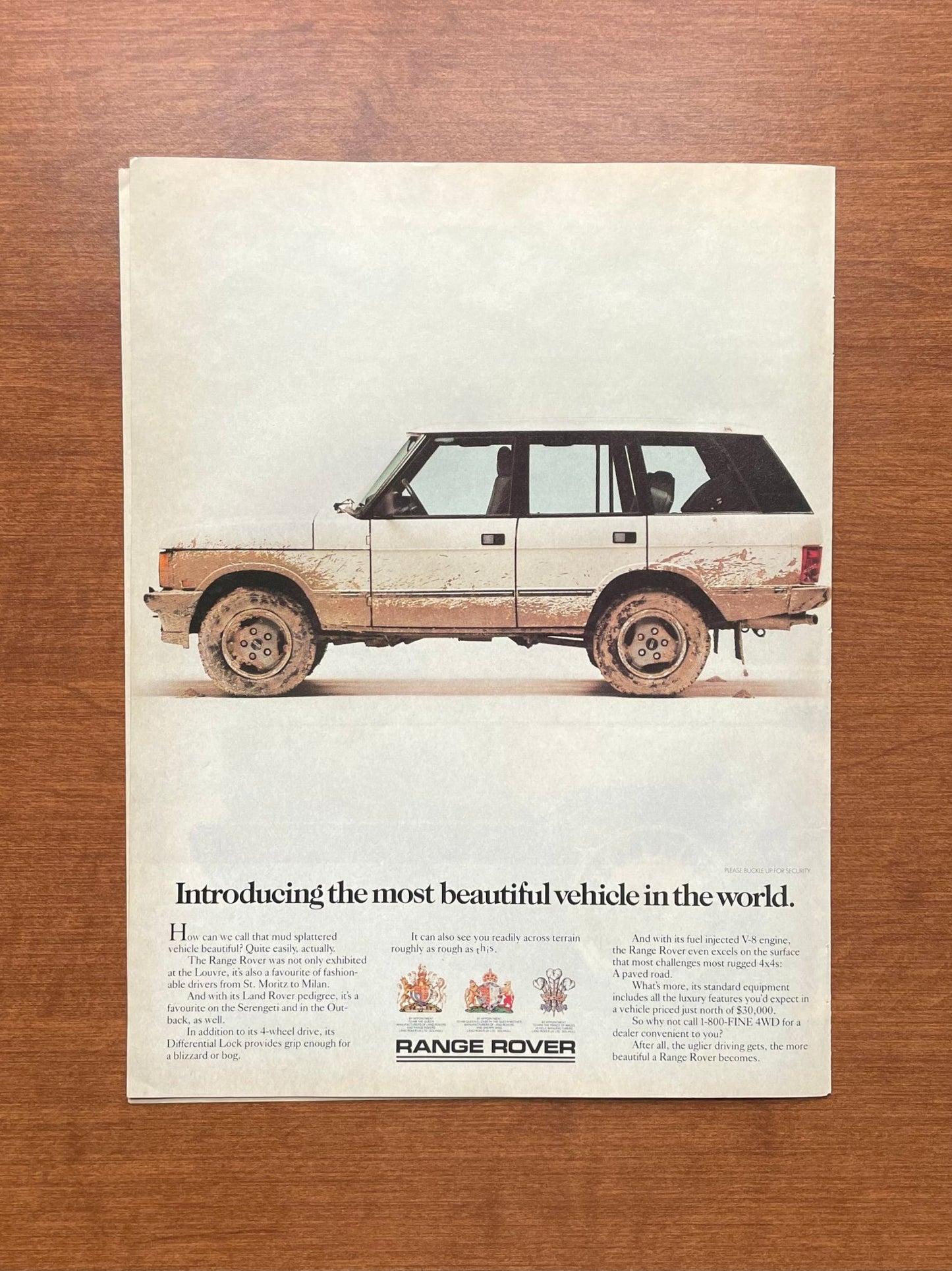 1987 Ranger Rover "most beautiful vehicle..." Advertisement