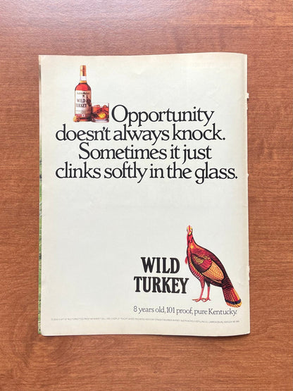1987 Wild Turkey Bourbon Whiskey "clinks softly" Advertisement