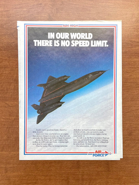 1988 Air Force Lockheed SR - 71 Blackbird "No Speed Limit" Advertisement