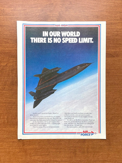 1988 Air Force Lockheed SR - 71 Blackbird "No Speed Limit" Advertisement