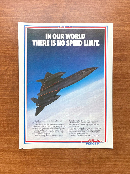 1988 Air Force Lockheed SR - 71 Blackbird "No Speed Limit" Advertisement