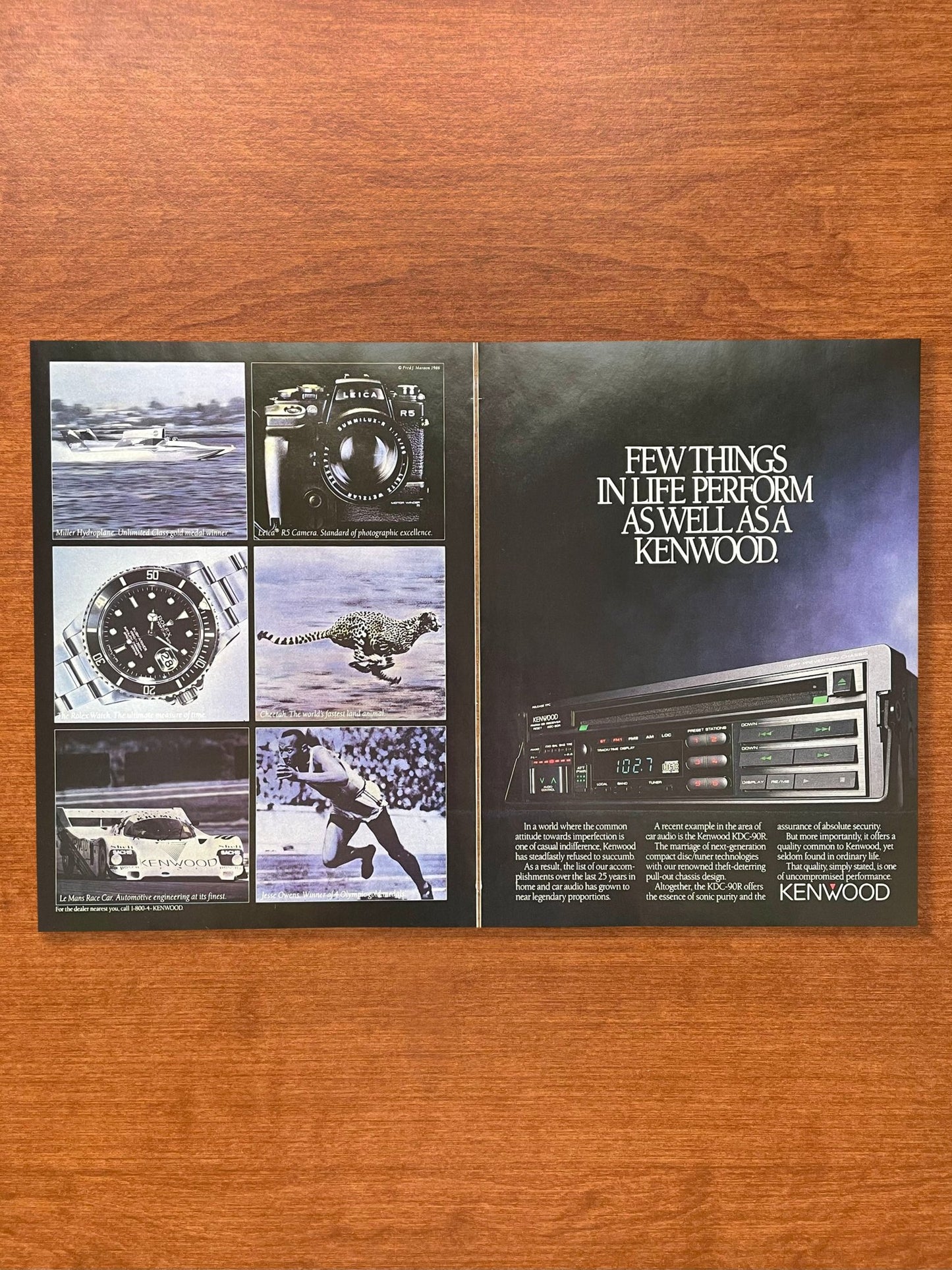 1988 Kenwood Car Audio feat. Rolex Submariner Ref. 16610 and Leica Camera Advertisement