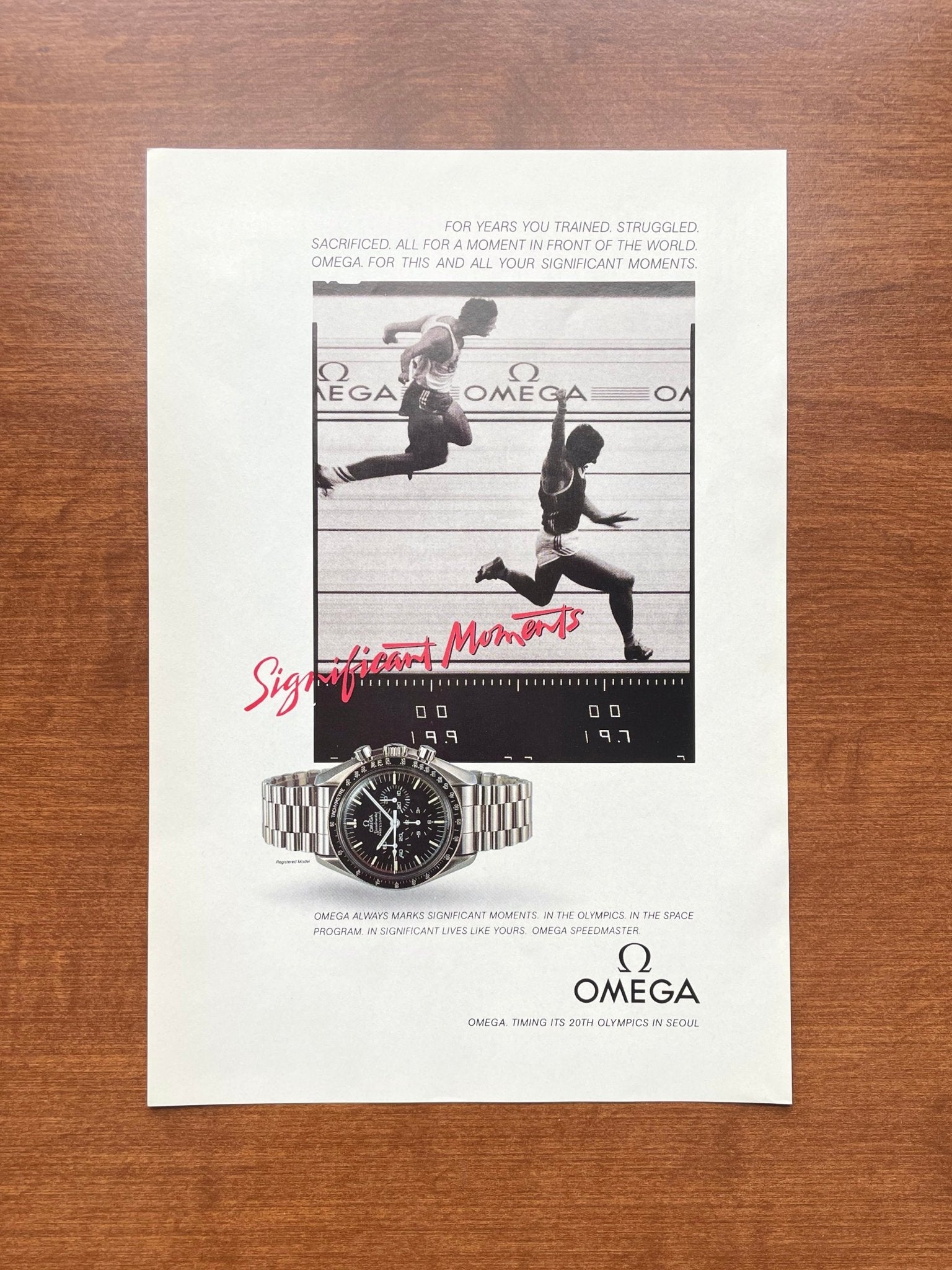 1988 Omega Speedmaster "Significant Moments" Advertisement