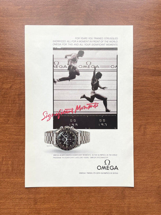 1988 Omega Speedmaster "Significant Moments" Advertisement