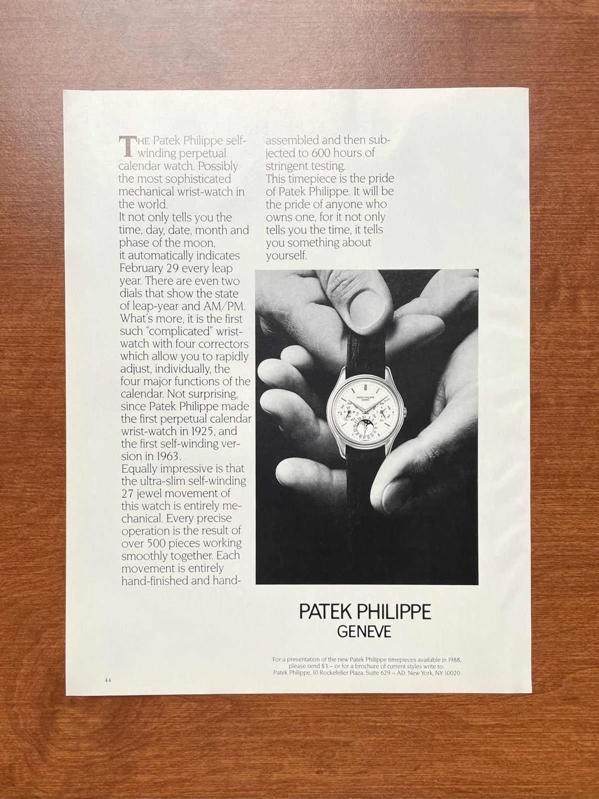 1988 Patek Philippe Ref. 3940 Advertisement
