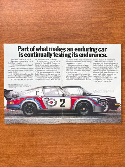 1988 Porsche Carrera RSR Turbo Martini Racing and 911 Carrera Advertisement