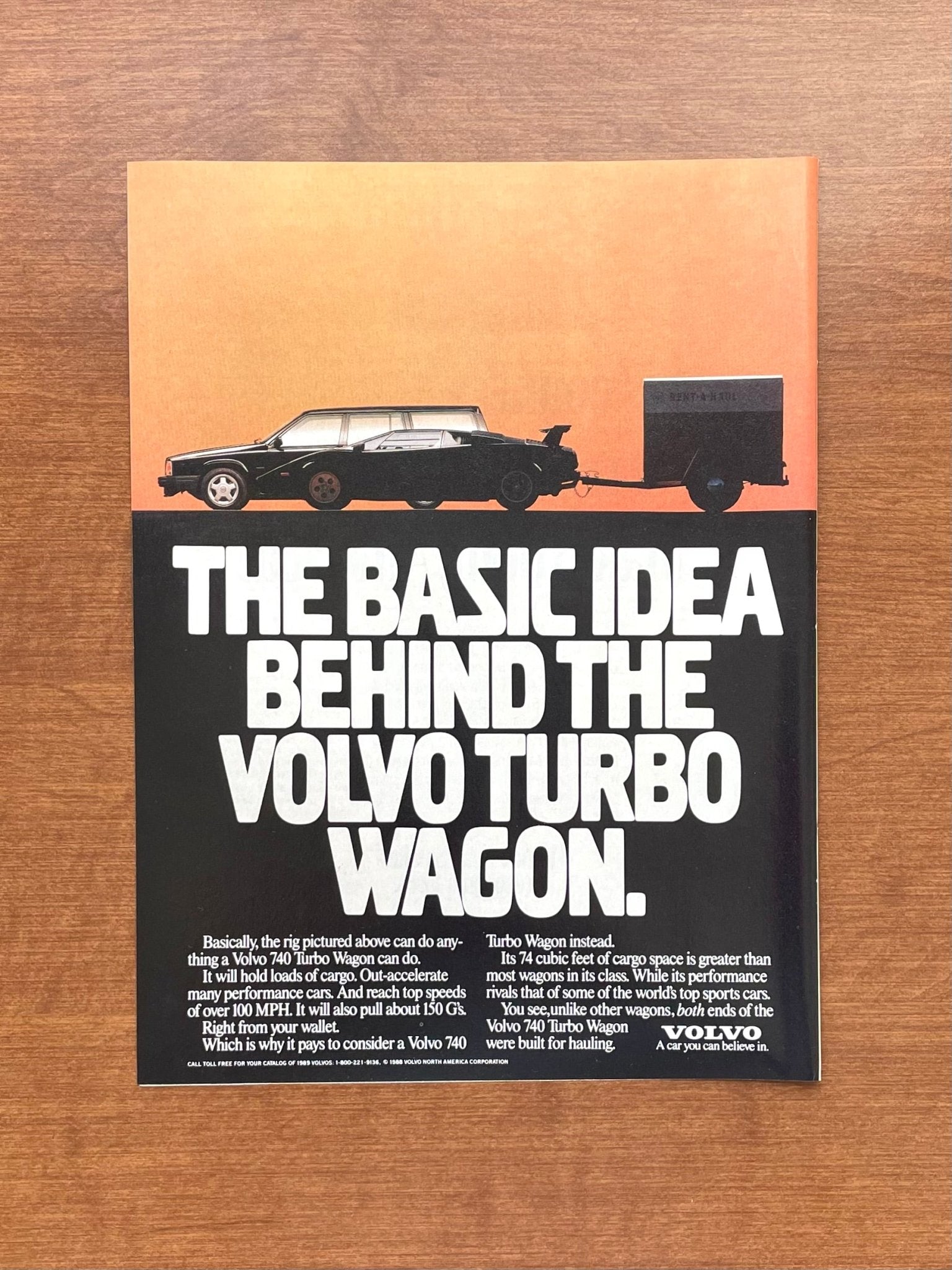 1988 Volvo 740 Turbo Wagon with Lamborghini Advertisement | Ad Patina